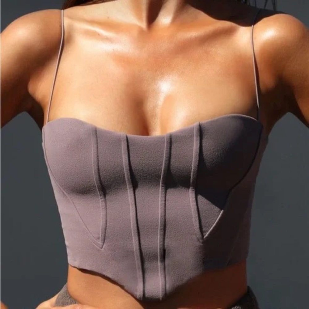 Joah Brown Corset Tank Top